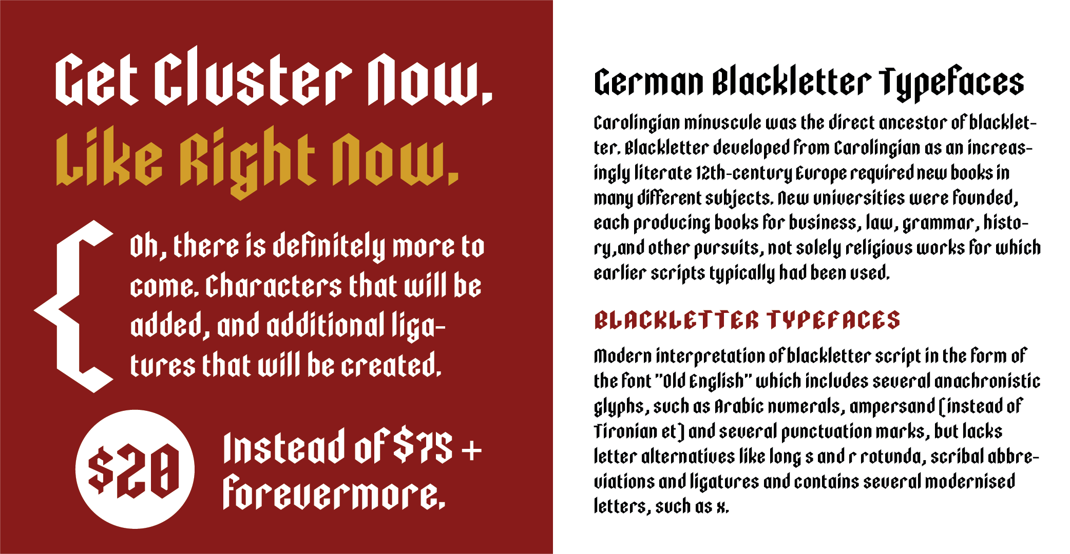 Cluster At Weathersbee Type Micro Foundry Fonts By Derek Weathersbee